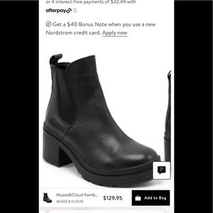 Musse&cloud black Kambel block heel Chelsea lug sole boots NWOT